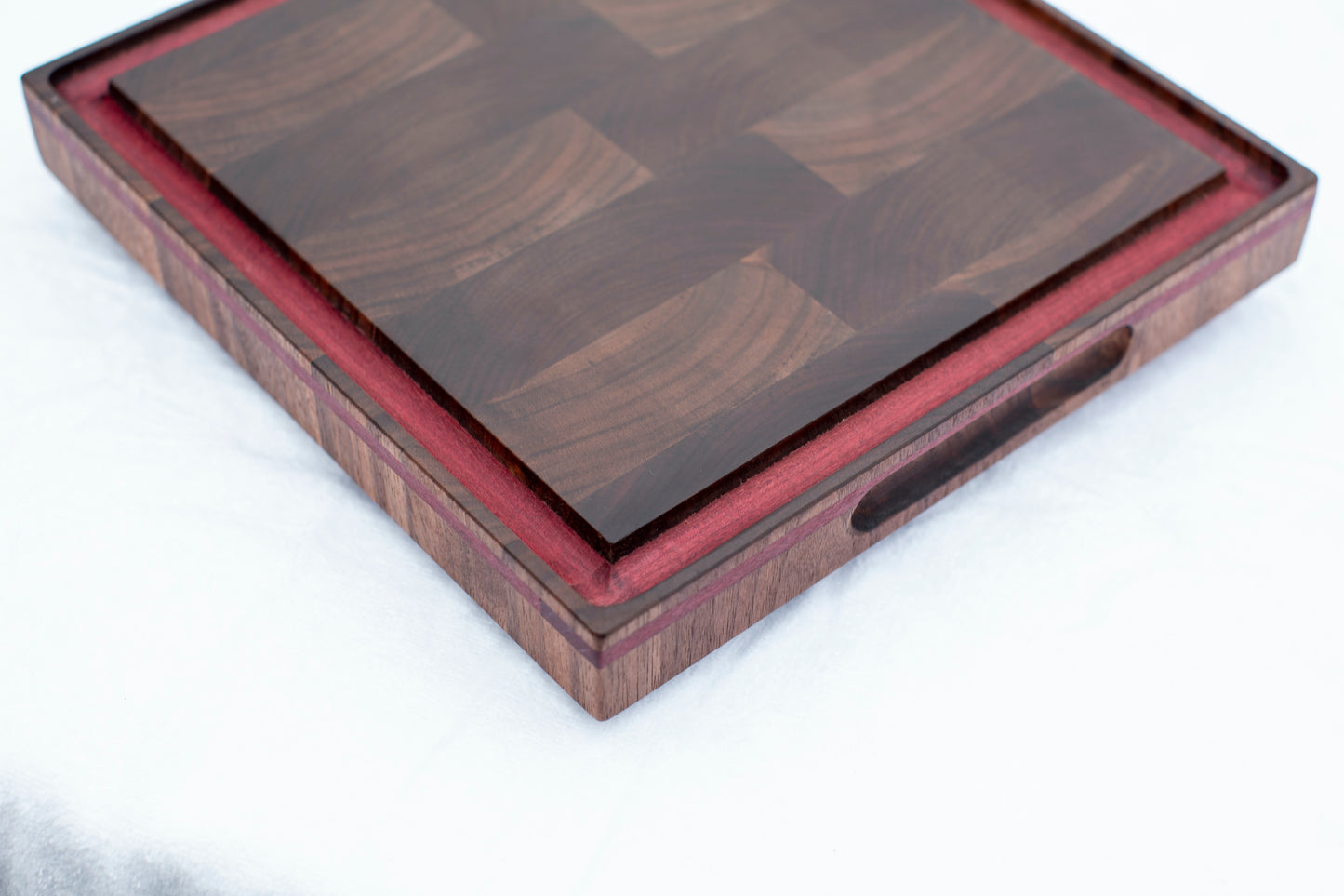 Purple river end grain cutting board