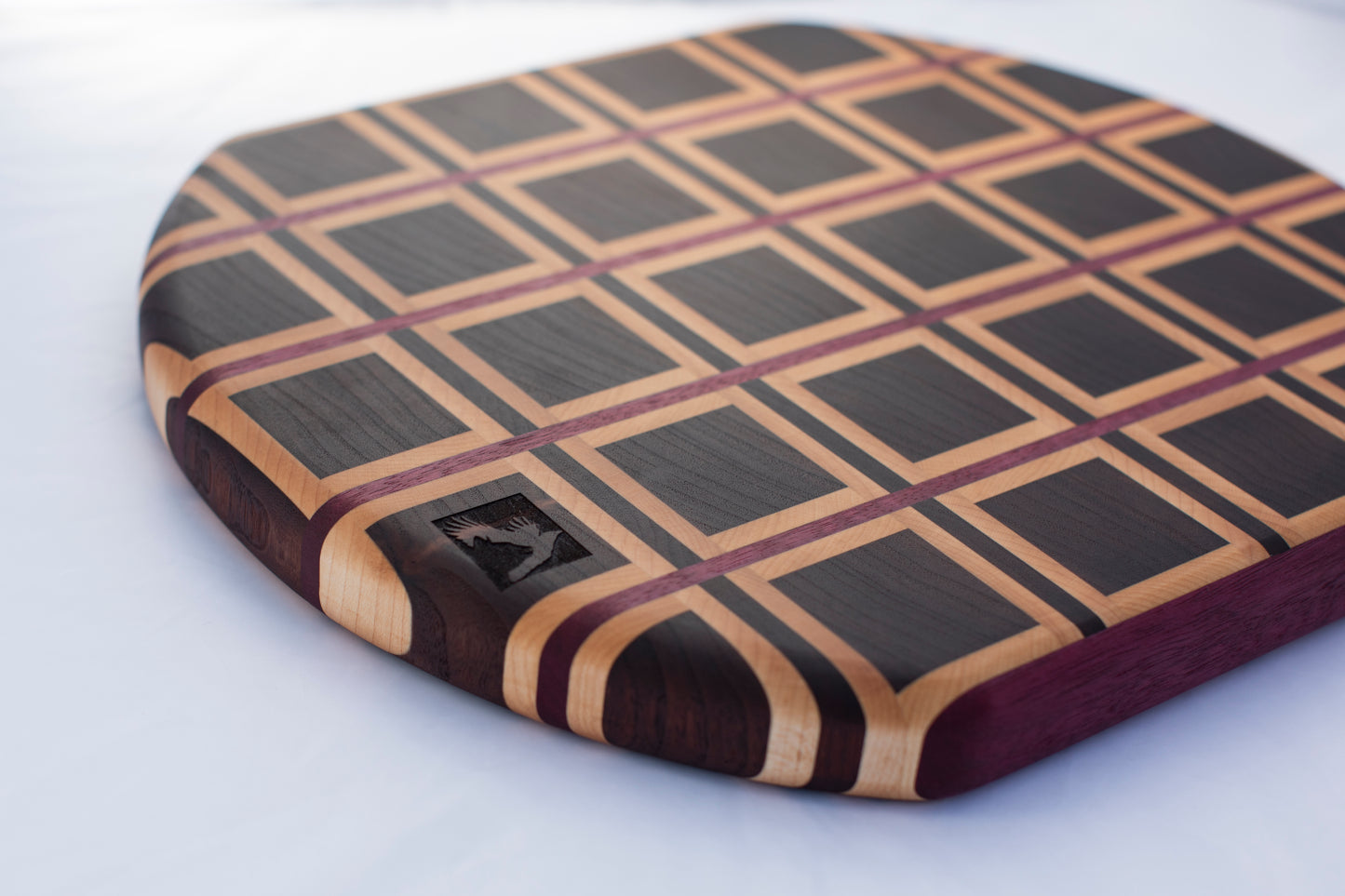 Rounded plaid cutting board #2